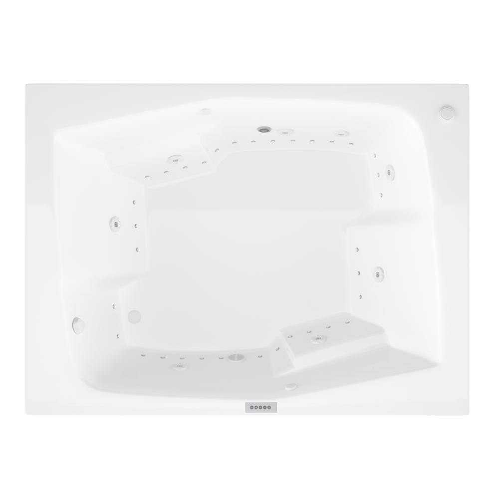 Universal Tubs Amethyst Diamond Series 6 ft. Left Drain Rectangular Drop-in Whirlpool and Air Bath Tub in White HD5472CDLX