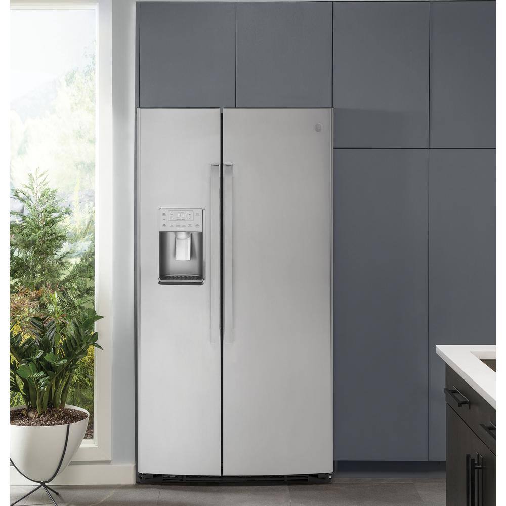 GE Profile Profile 25.3 cu. ft. Side by Side Refrigerator in Fingerprint Resistant Stainless Steel ENERGY STAR PSE25KYHFS