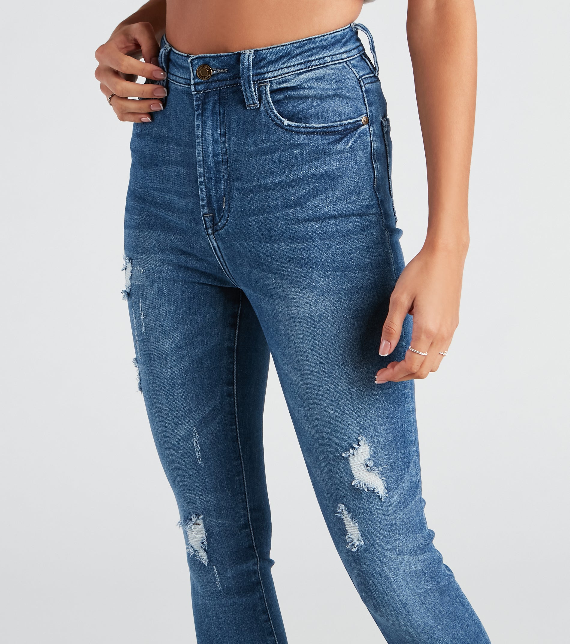 Taylor High Rise Distressed Skinny Jeans By Windsor Denim