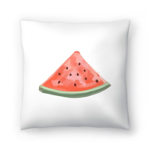 Americanflat Minimalist Botanical Watermelon Slice By Jetty Home Throw Pillow