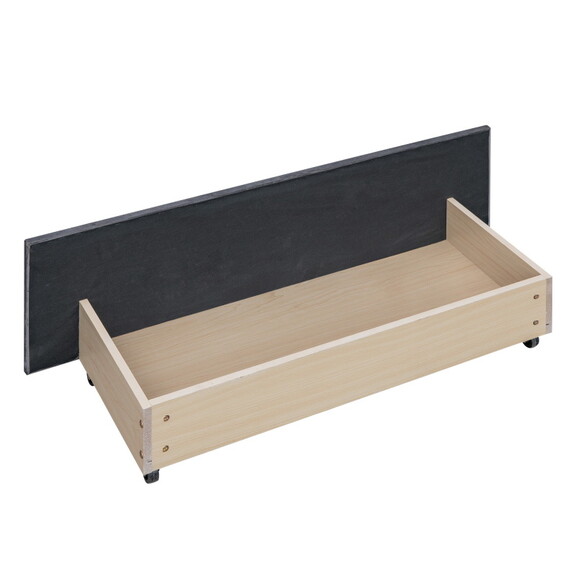 Upholstered Platform Bed with Stud Trim Headboard ...