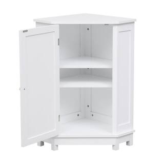 17.5 in. W x 17.5 in. D x 31.4 in. H in White MDF Ready to Assemble Floor Bathroom Cabinet with Shelf YY291477AAK