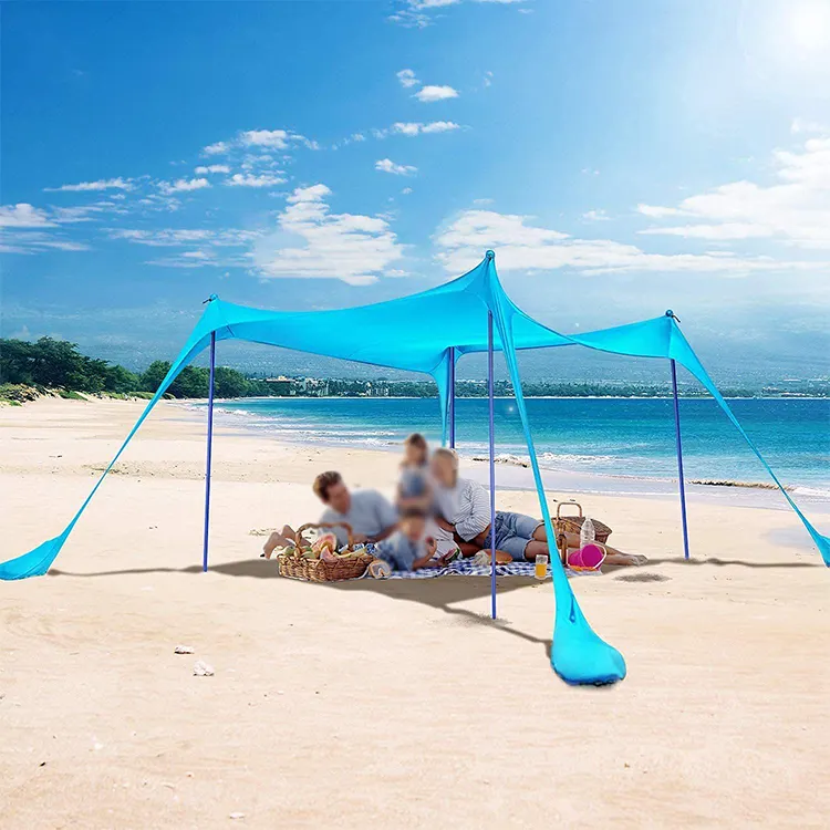 wholesale outdoor beach tent canopy custom design  stretch beach sun shade shelter tent beach shade tent