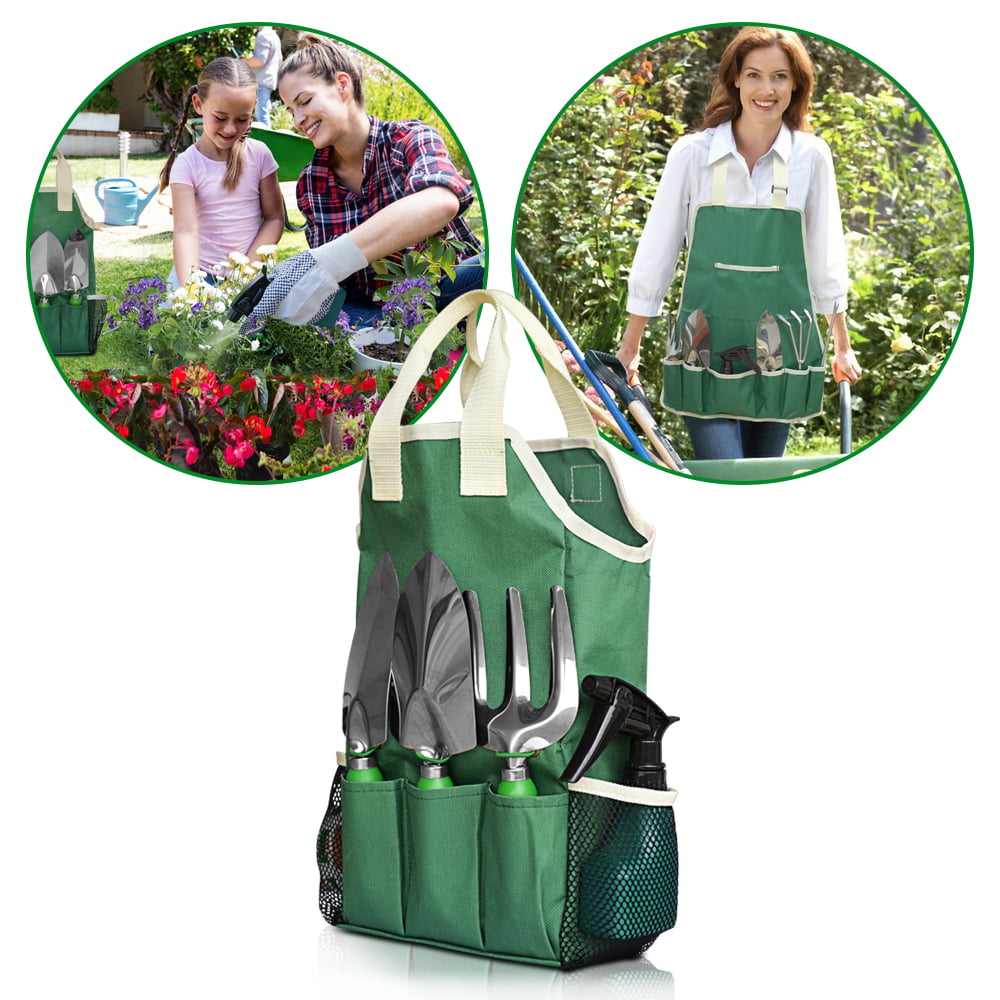 GardenHOME Garden Tool Set, 11Pcs Garden Set Gardening Equipment Tote Bag Adjustable Canvas Gardening Apron