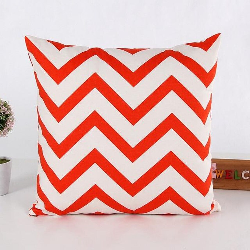 Wavy Striped Pillowcase with Hidden Zip Closure A182