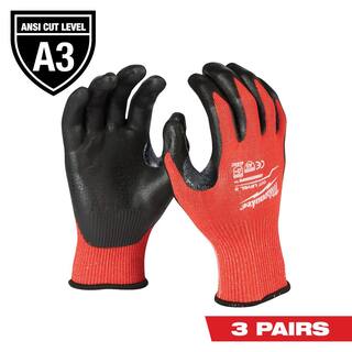 MW X-Large Red Nitrile Level 3 Cut Resistant Dipped Work Gloves (3-Pack) 48-22-8933-X3