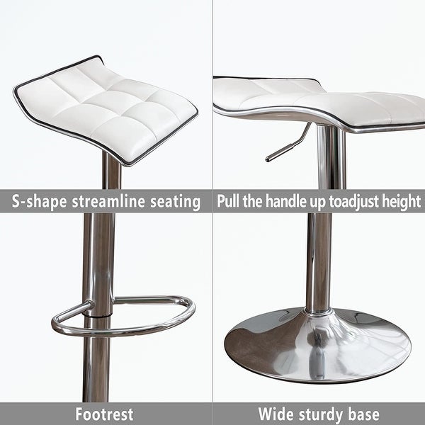 Square Backless Swivel Bar Stools with Metal Base