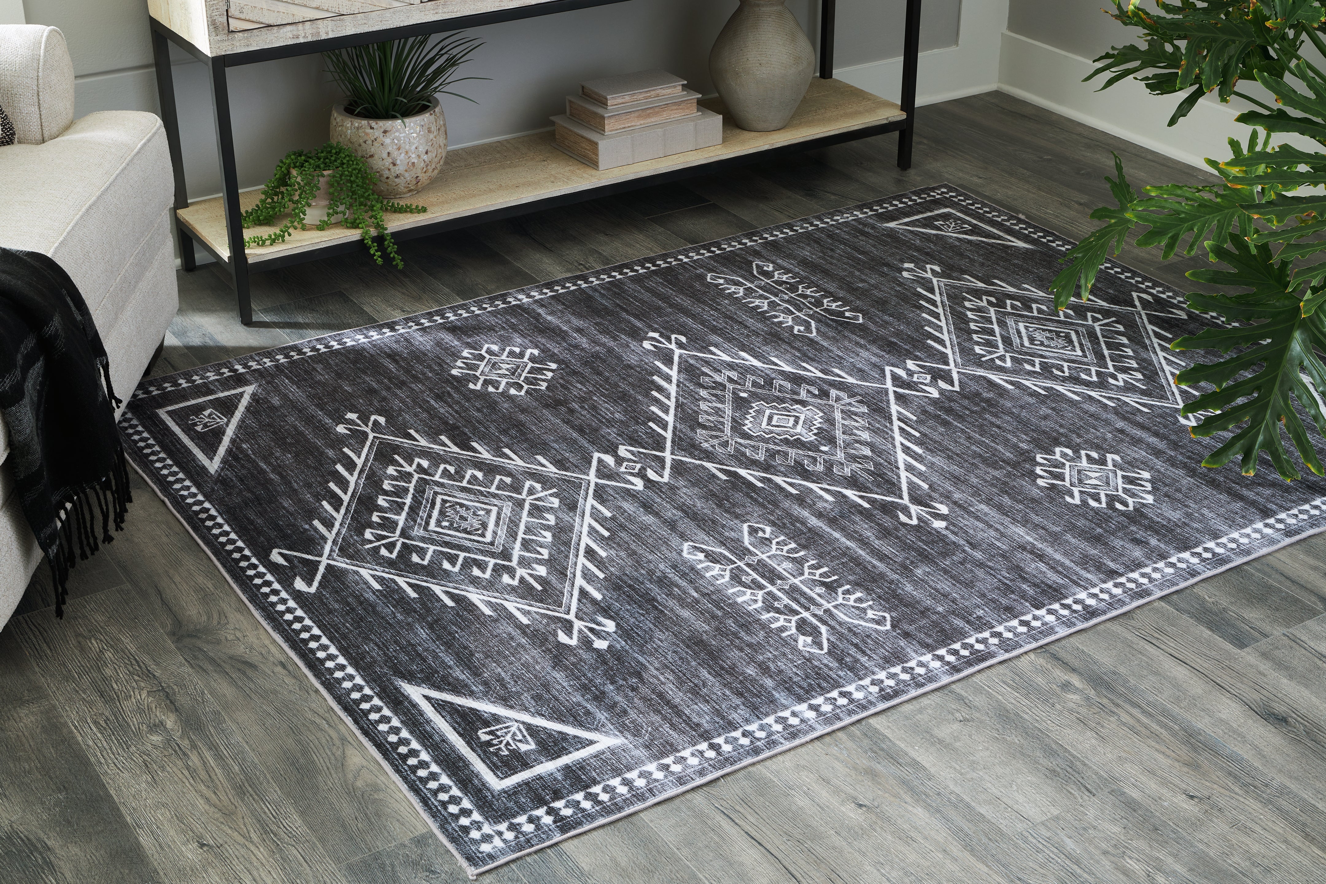 (Online Special Price) Arloman Black/Cream/Gray 5 x 7 Rug