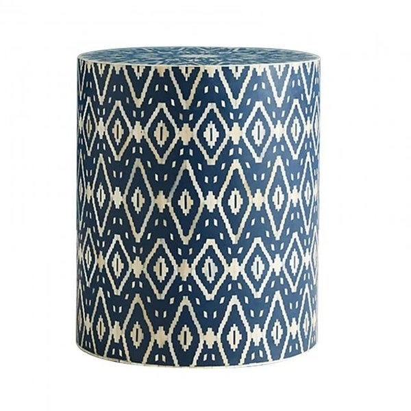 Hibashi Aster Bone Inlay Drum End Table