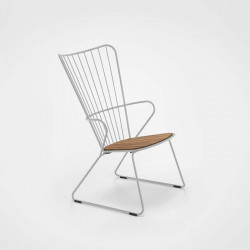 Fauteuil de jardin design Paon HOUE - Salon de jardin metal et bambou