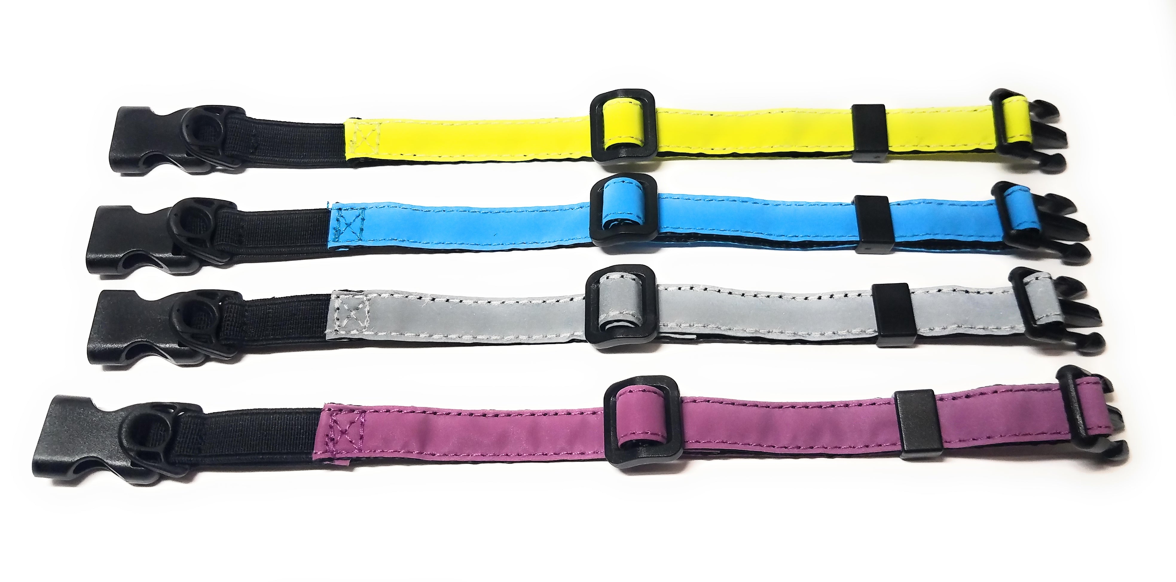 Cat Collar， Adjustable， Safety Stretch Elastic， Reflective， Silver