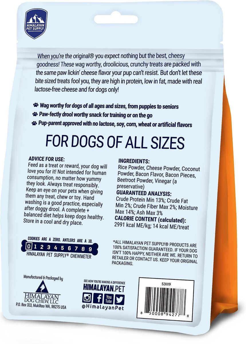 Himalayan Pet Supply Barkeetos Grain-Free Bacon Crunchy Dog Treats， 3-oz bag