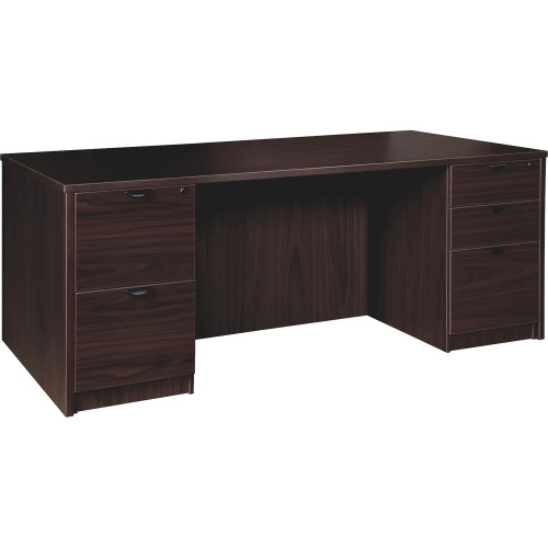 Lorell Prominence 2.0 Espresso Laminate Double-Pedestal Desk - 5-Drawer (PD3672DPES)