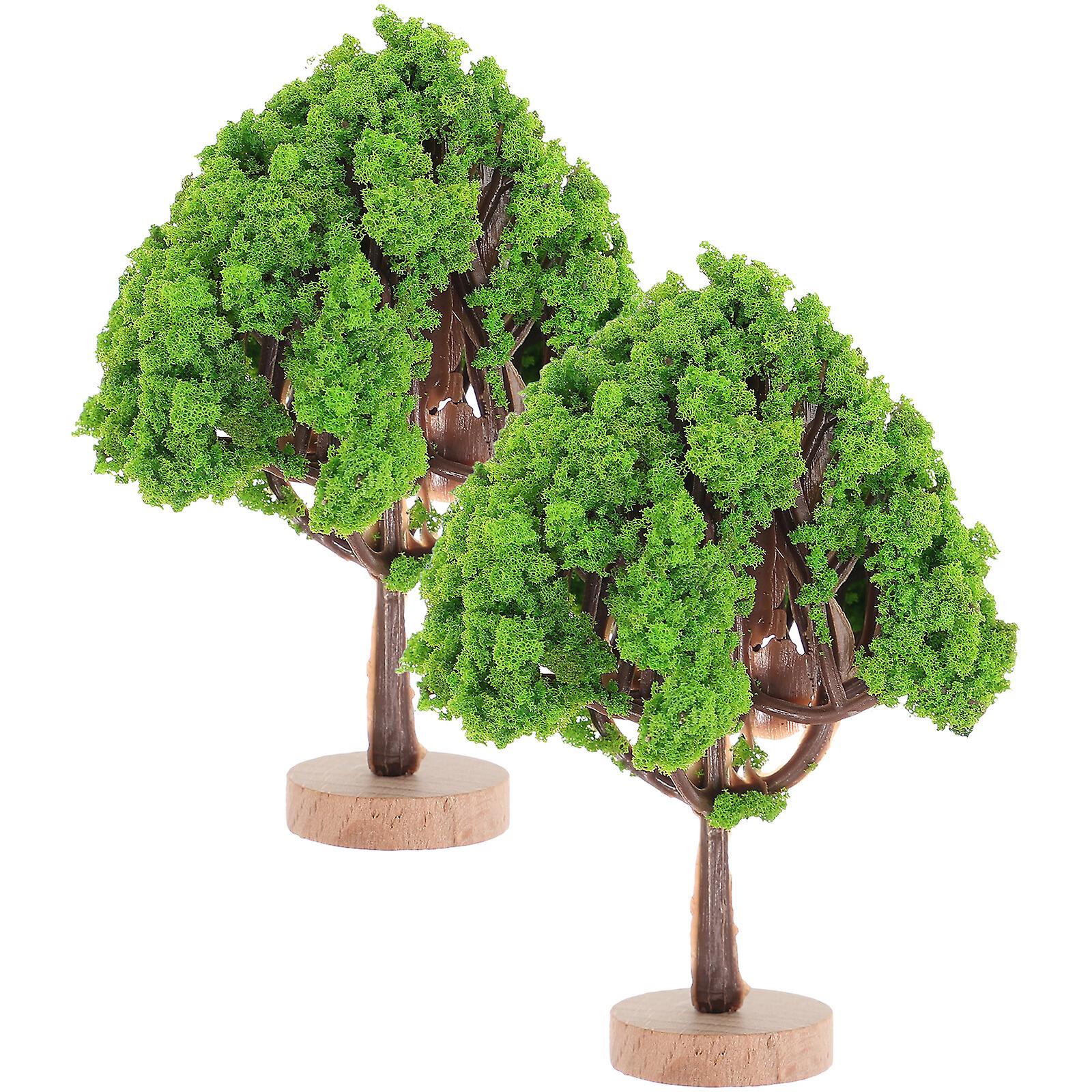 2pcs Miniature Landscape Tree Toy Tree Sand Table Decoration Tree Ornament