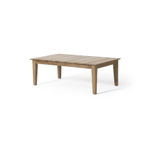 Acacia Wood Outdoor Coffee Table，Light Brown，14'' H X 23.5'' W X 39.5'' L