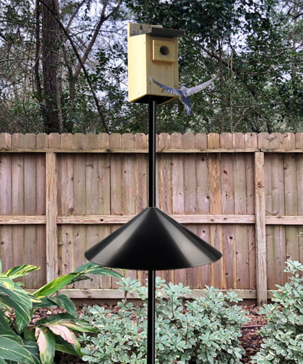 Garbuildman 105 inch Wild Bird Feeder Pole Kit， Heavy Duty Bird House Pole Set with 5-Forked Base， Adjustable Universal Mounting Post Kit for Outdoors， Matte Black， 1 Pack