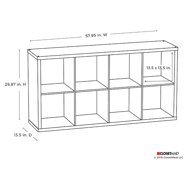 Closetmaid Bookcase Open Back 8 cube Storage Organizer Graphite Gray 2 Pack