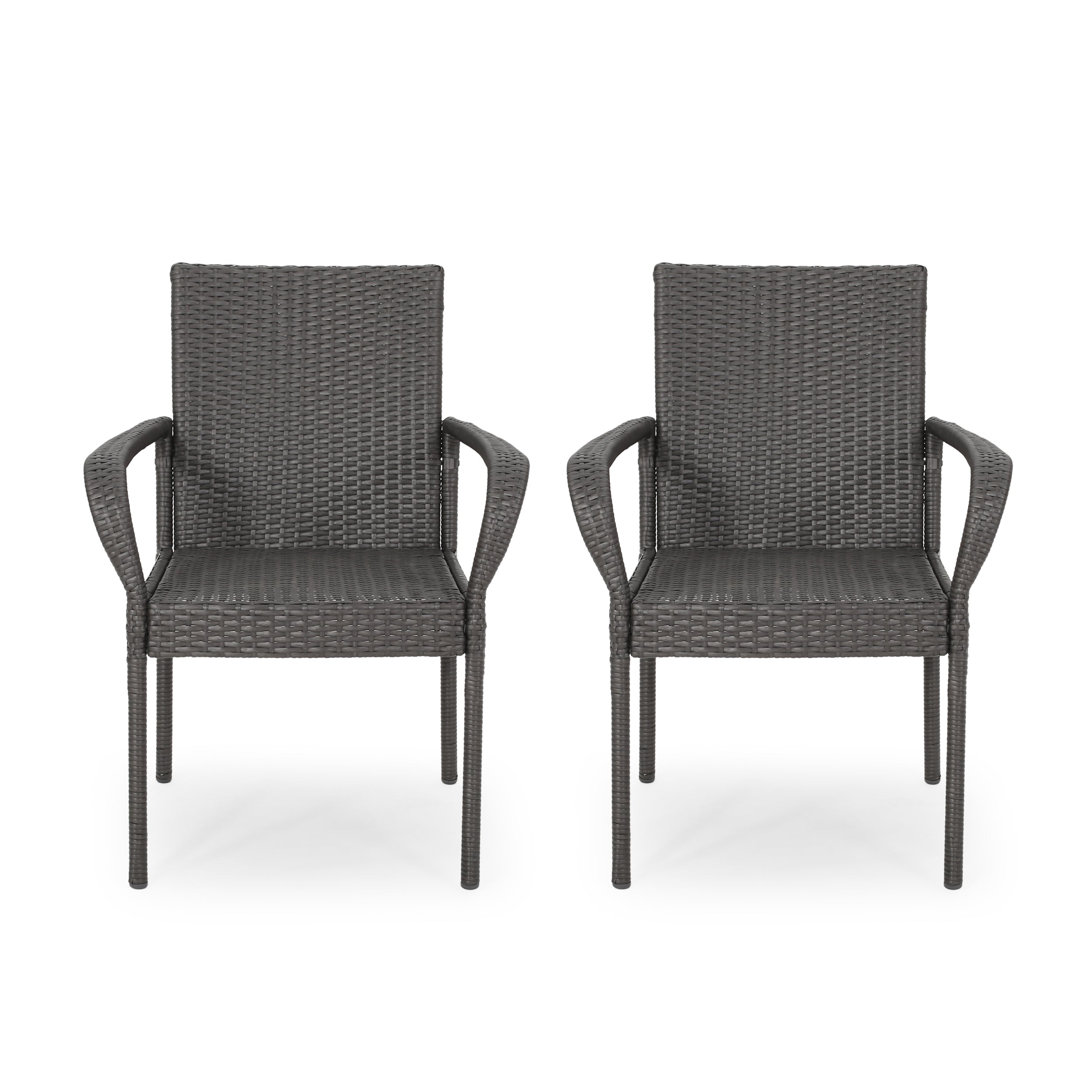 Bannon Outdoor Contemporary Wicker Dining Chair (Set of 2)