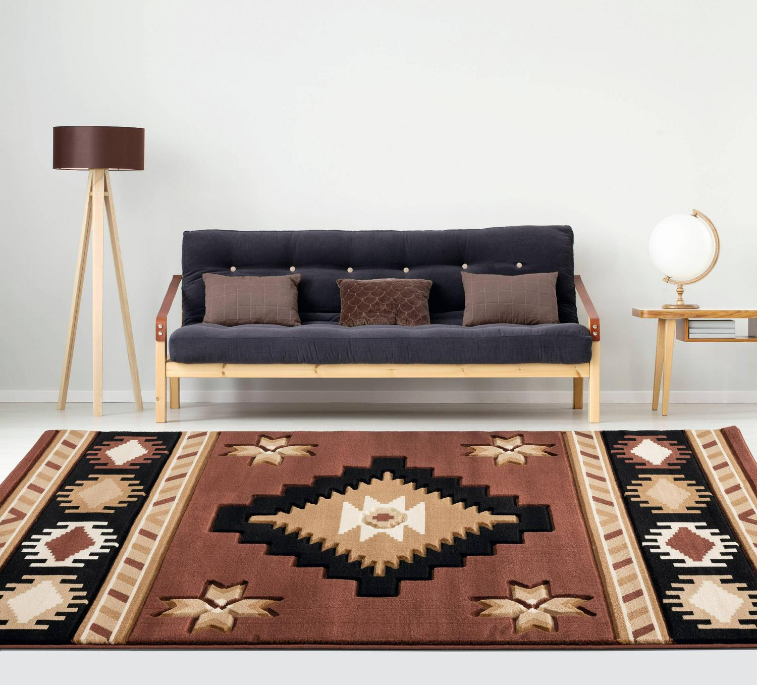 United Weavers Drachma Volos Southwestern Geometric Runner Rug， Brown， 27 x 74