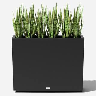 Veradek Block Span 30 in. Height Medium Black Plastic Planter SPANVMEDB