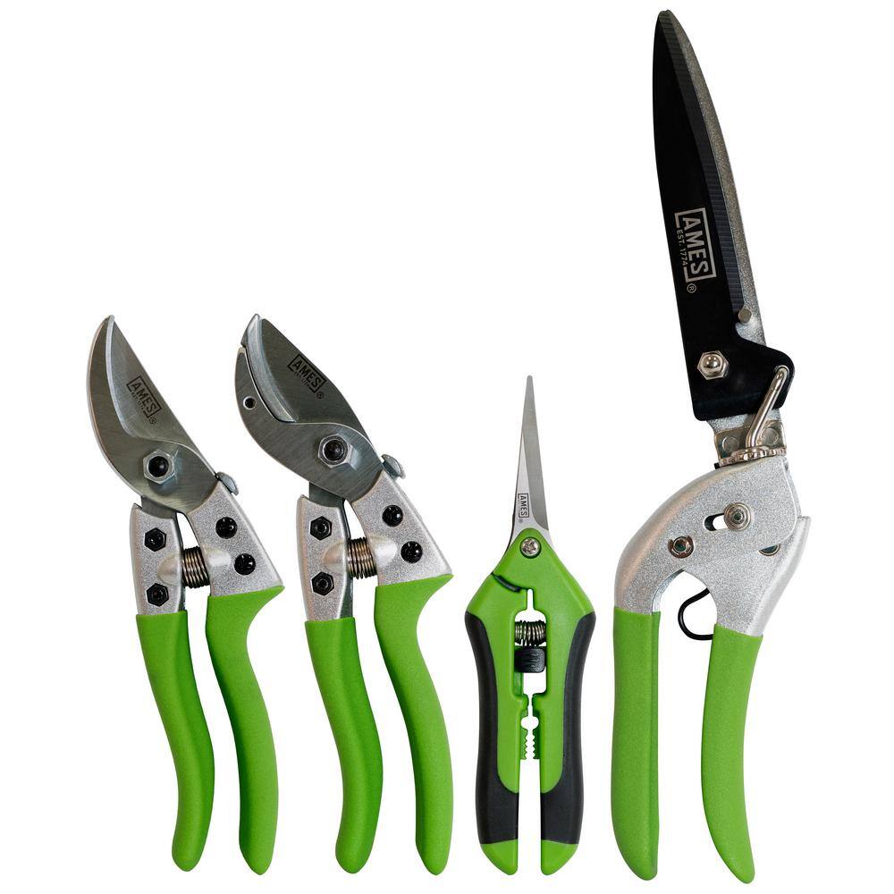 Ames 7.09 in. Pruning Shears Kit with Case (4-Piece) 20213344