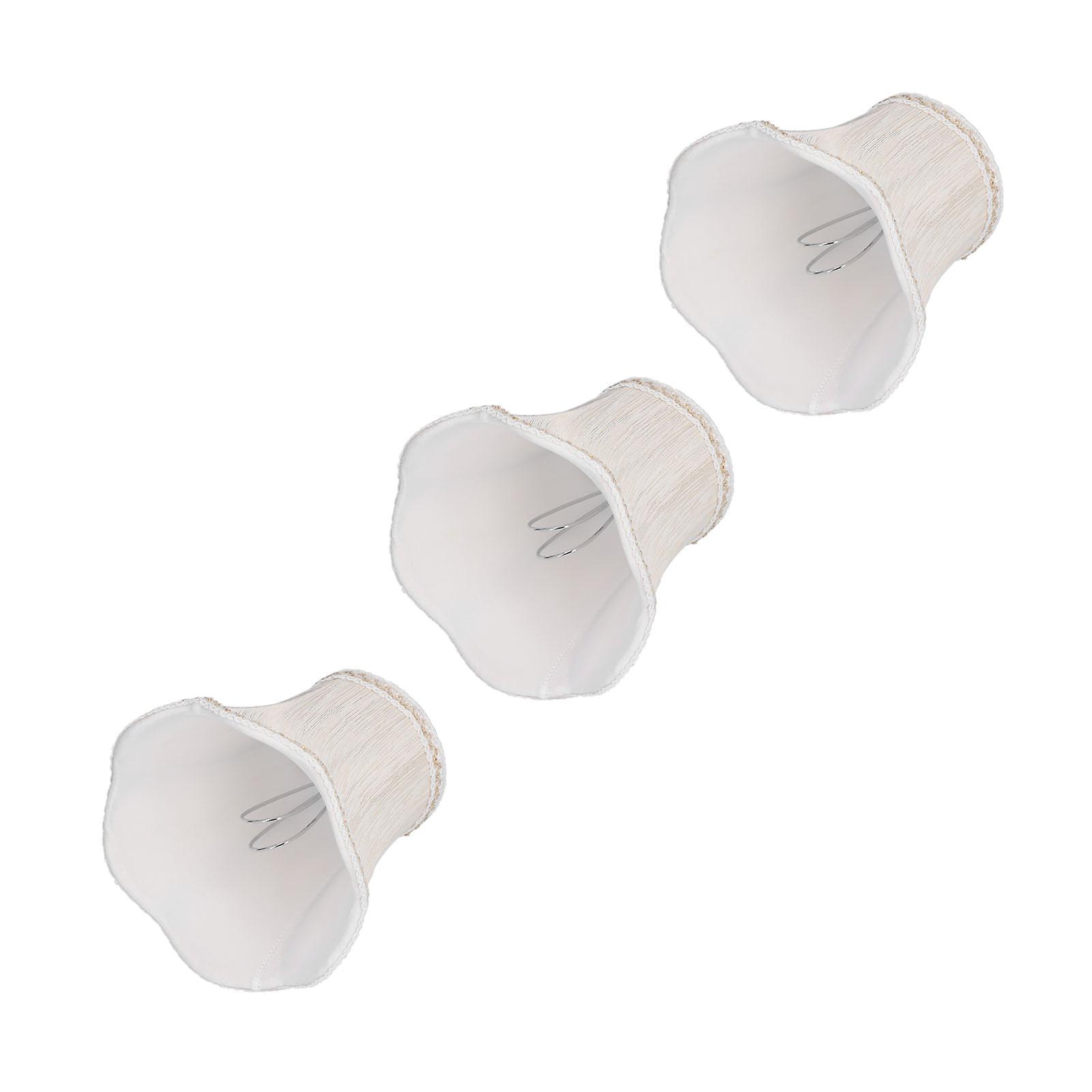 3Pcs Indoor Fabric Lamp Shade Clip On E14 Bulb Chandelier Lampshade Accessory for Home Hotel Use