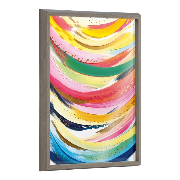 X 24 quot Blake Brushstroke 117 By Jessi Raulet Of Ettavee Framed Printed Glass Gray Kate amp Laurel All Things Decor