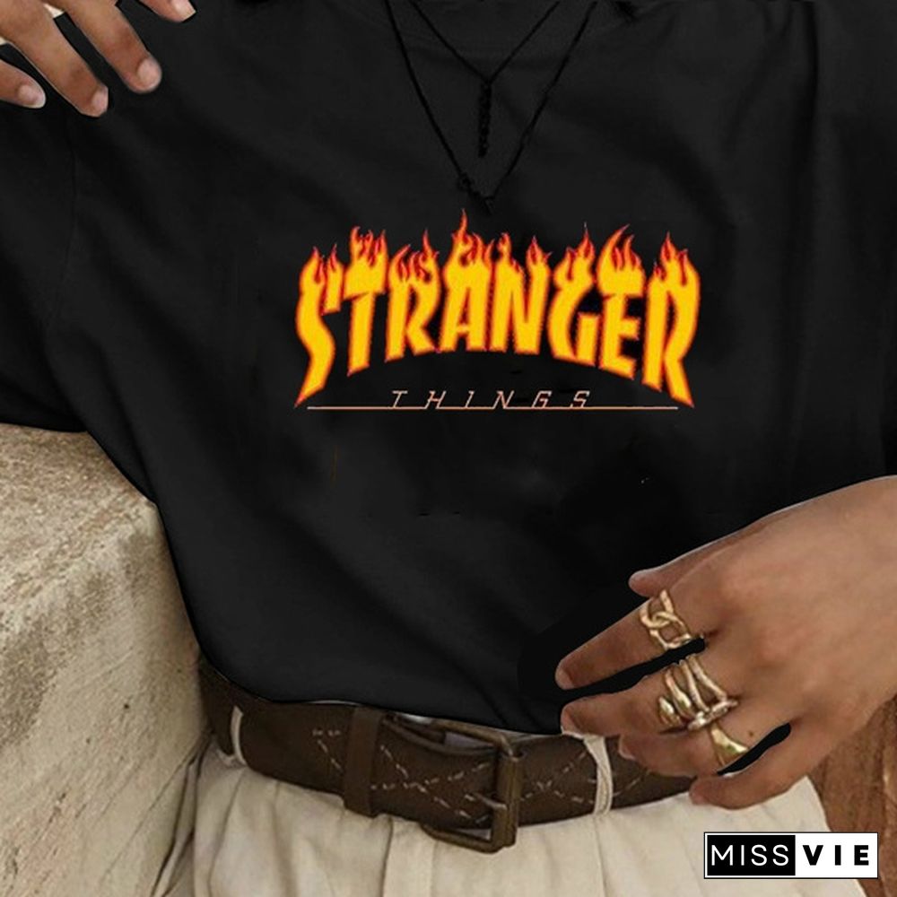 Flame Stranger Things Graphic Tee Unisex Men Women T-Shirt Hipster Harajuku Cool T-Shirt