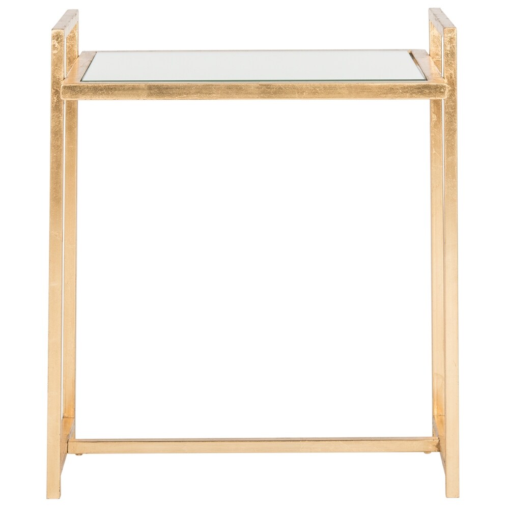 SAFAVIEH Renly Antique Gold Leaf End Table   18.3\