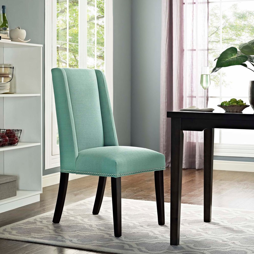 Baron Parsons Upholstered Fabric Dining Side Chair   Contemporary   Dining Chairs   by Uber Bazaar  Houzz