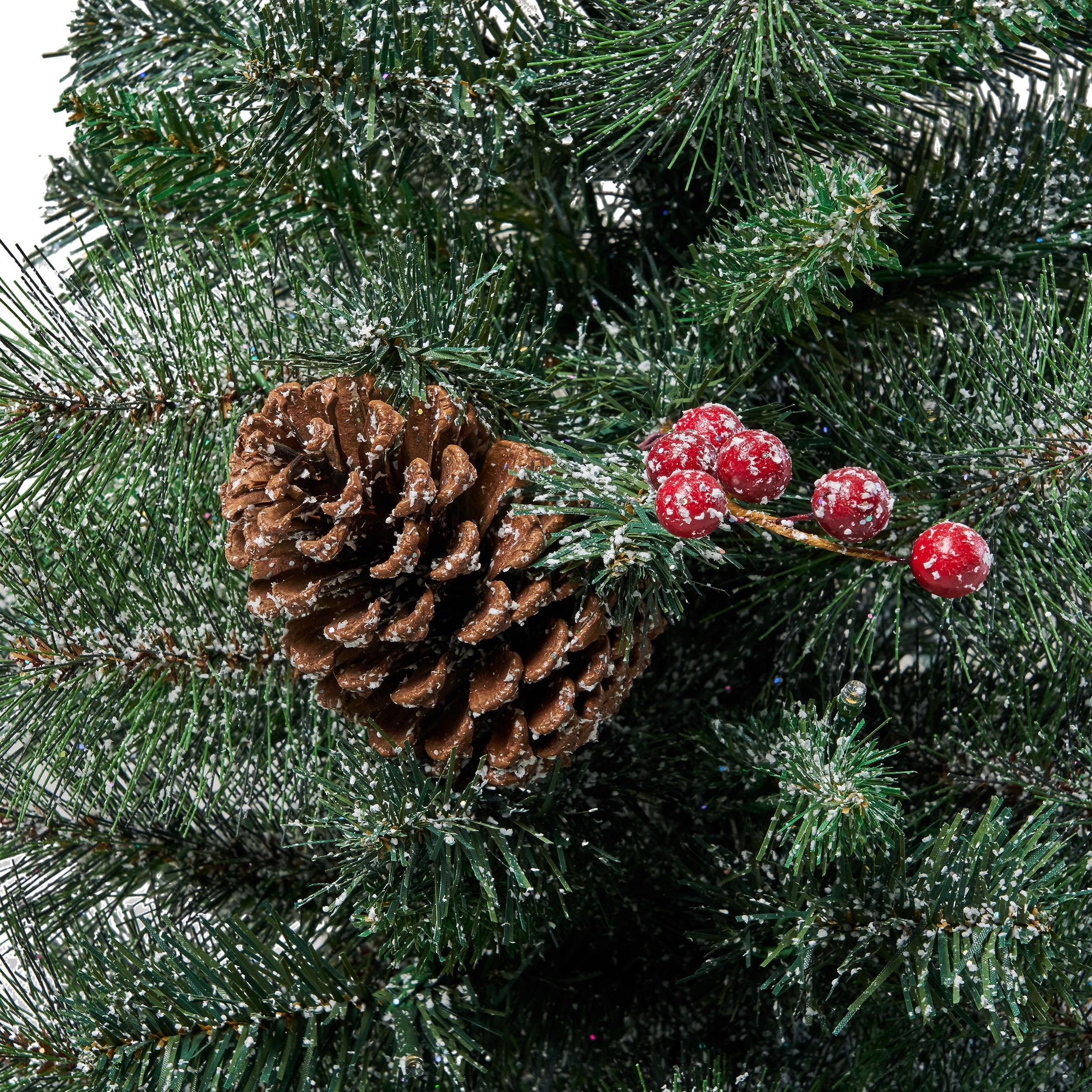 4-Foot Mixed Pine Pre-Lit Clear LED Pre-Decorated Artificial Potted Christmas Tree