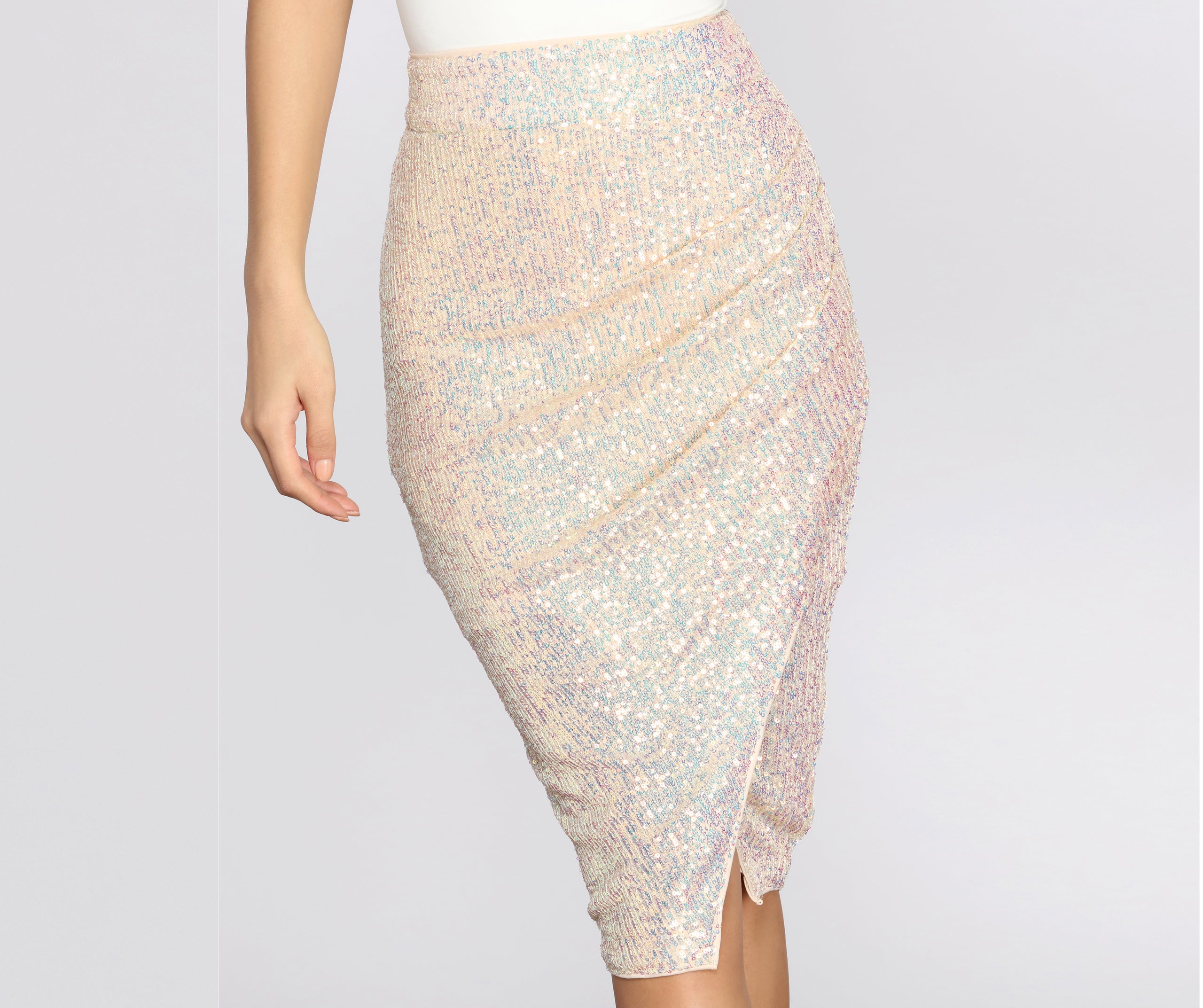 She's A Beauty Sequin Midi Skirt