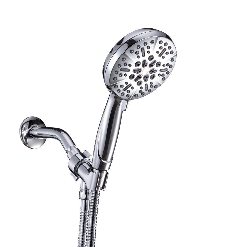 Boyel Living 5-Spray Patterns 5 in. High Pressure Wall Mount Handheld Shower Head with 2.5 GPM and 59 in. Long Hose TWHSB015-5CH