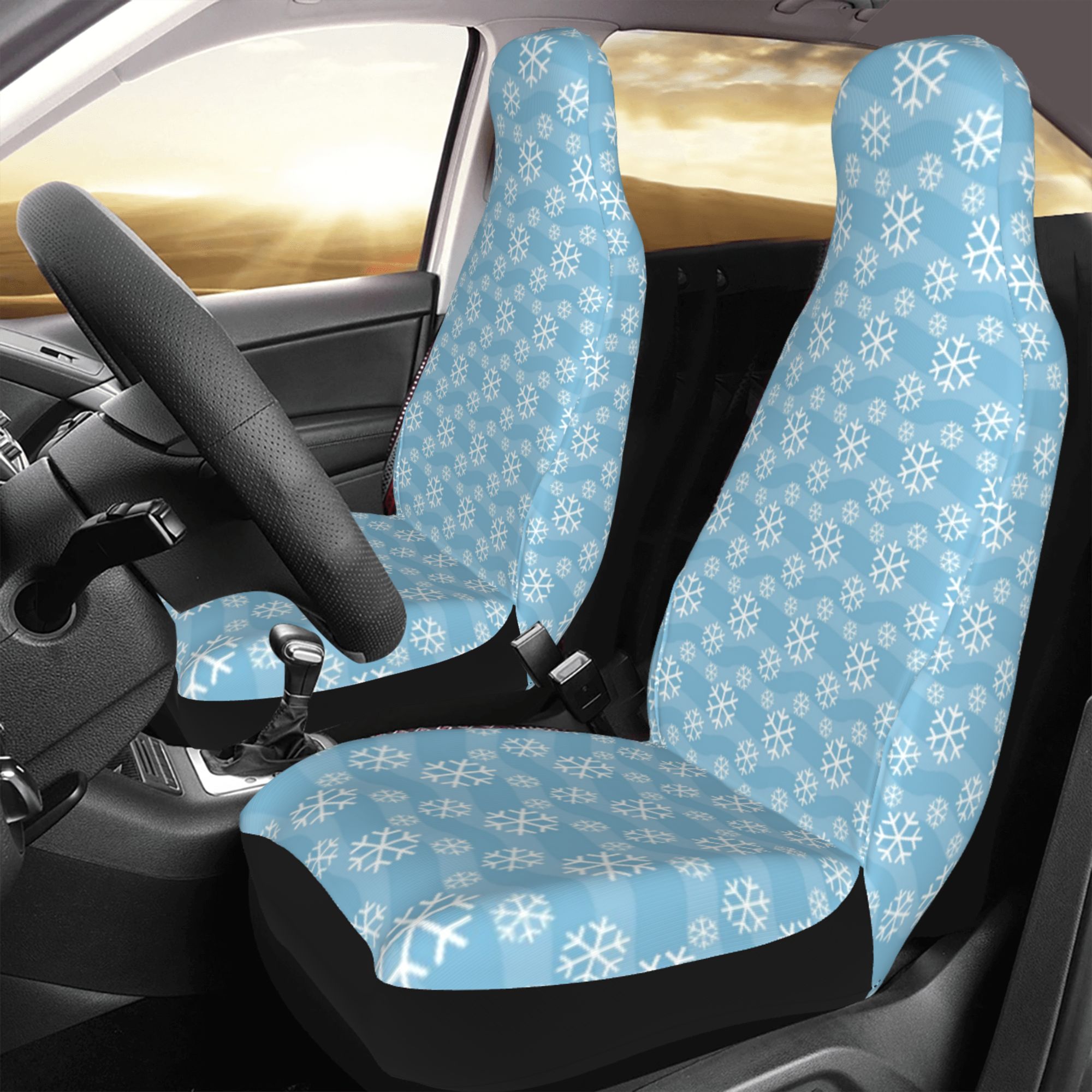 ZICANCN Car Seat Cover Snowflakes Winter Car Front Seat Covers Protectors ， Automotive Seat Covers for Cars Trucks Suv