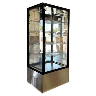 Cooler Depot 33 in. W 22 cu. ft. Commercial Upright 4 Sided Glass Swing Door Refrigerated Dispaly Case in Stainless Steel DXXCL-600