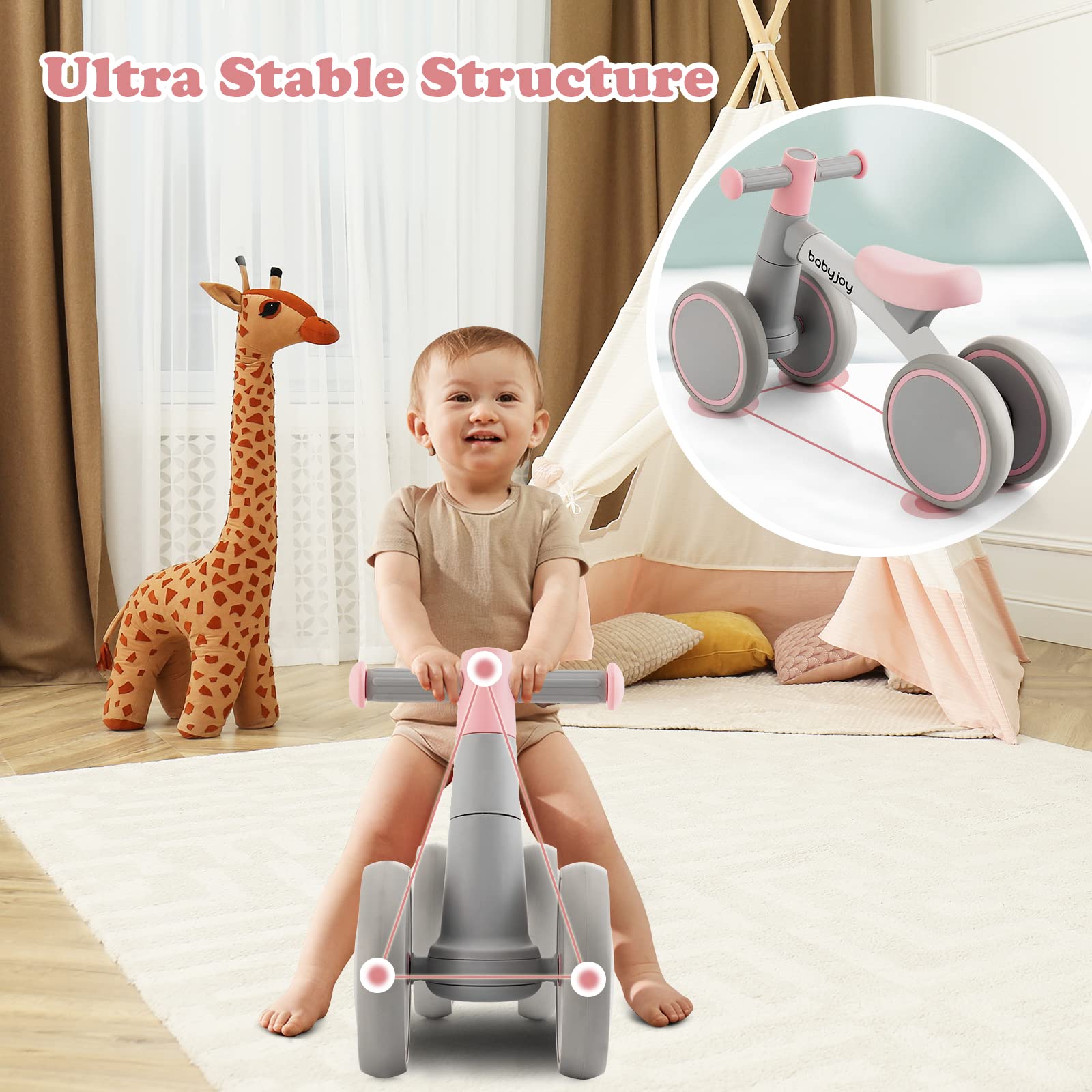 Costzon Baby Balance Bikes for 12-36 Months, Cute Toddler Bicycles to Train Baby from Standing to Walking