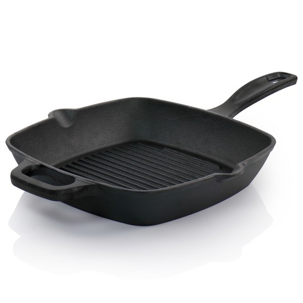 Oster Castaway 10 Inch Square Cast Iron Grill Pan With Pouring Spouts