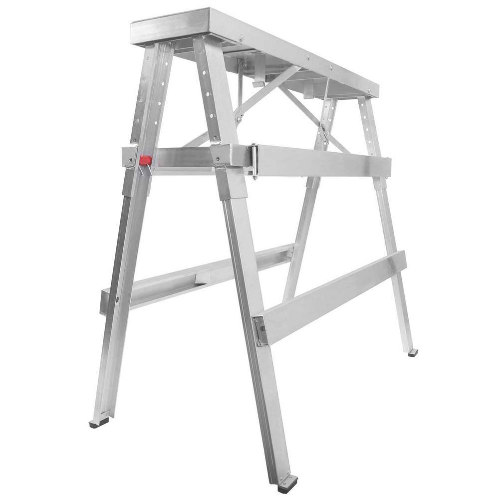 GYPTOOL 48 in. W x 34 in. H Aluminum Adjustable Sawhorse Bench Stepladder ACC-K-BN-LEGS.