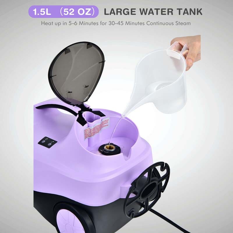 2000W Steam Cleaner, Multipurpose Household Steamer, Heavy Duty Rolling Cleaning Machine with 19 Accessories, 1.5L Water Tank