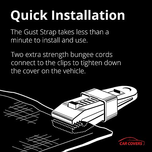 Gust Strap Car Cover Wind Protector Truck / SUV Size - Protect Your Car Cover from Blowing Off in High Winds - Works with Most SUVs， Trucks， Vans， and More! Universal Fit. Complete Wind Kit.