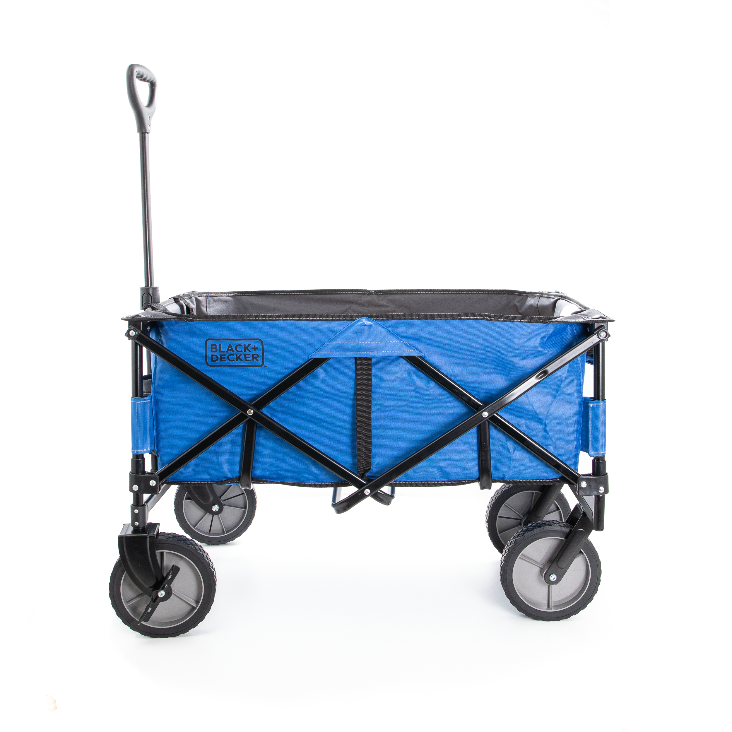 Collapsible Storage Cart, Folding Utility Wagon, Holds up to 176 lbs., Blue