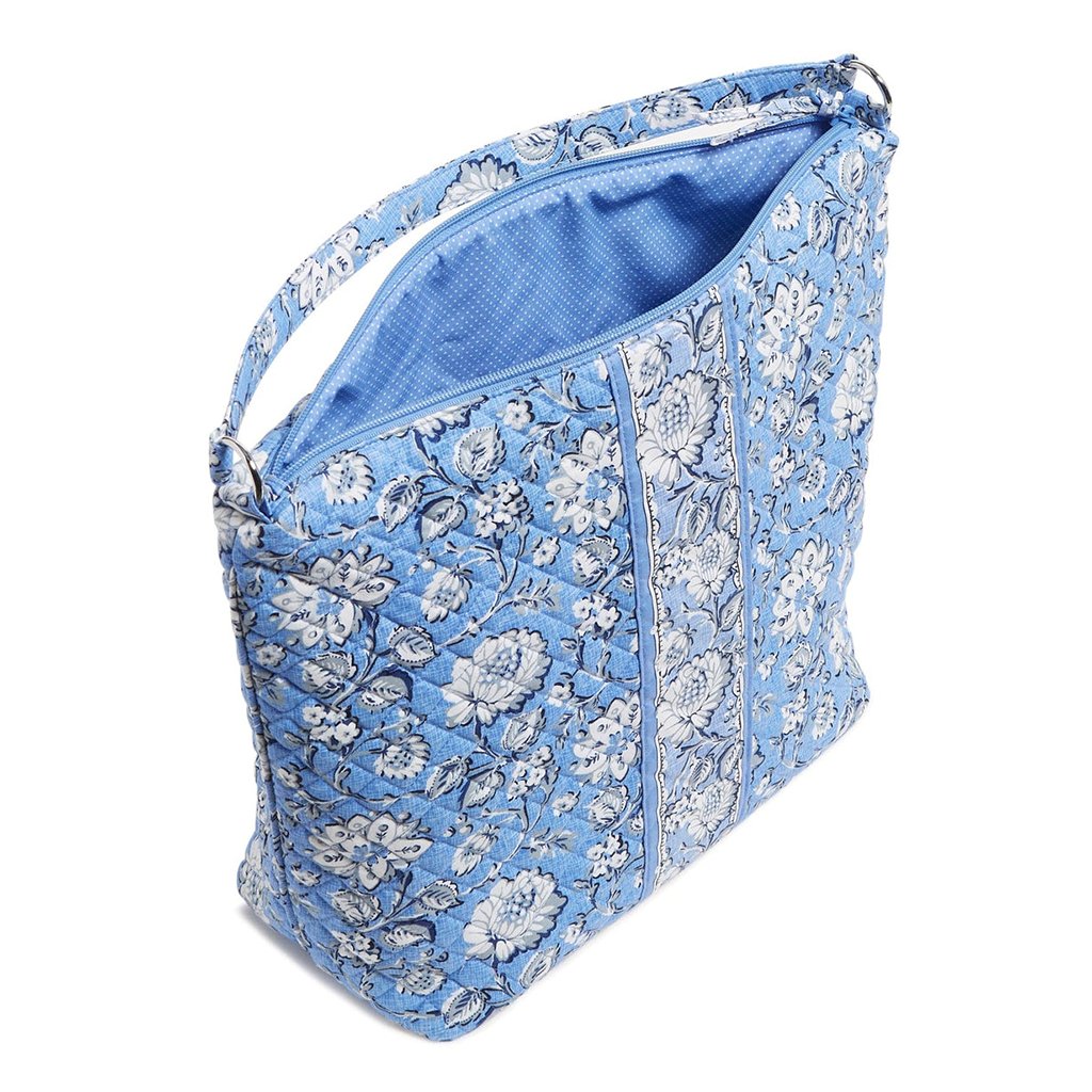 Vera Bradley  Oversized Hobo Shoulder Bag in Sweet Garden Blue