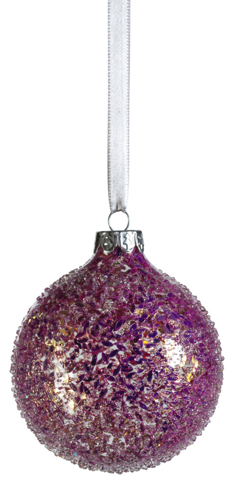 Multi Pink Confetti Glass Ball Ornaments  Set of 6   Christmas Ornaments   by Zodax  Houzz