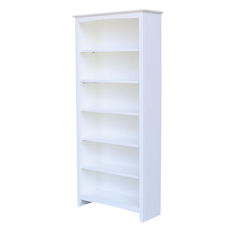 International Concepts Shaker White 6-Shelf Bookcase