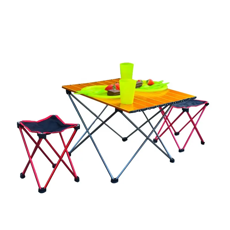 foldable  Camping Table Portable Aluminum Rectangular Folding Camping Outdoor Suitcase Picnic Tables