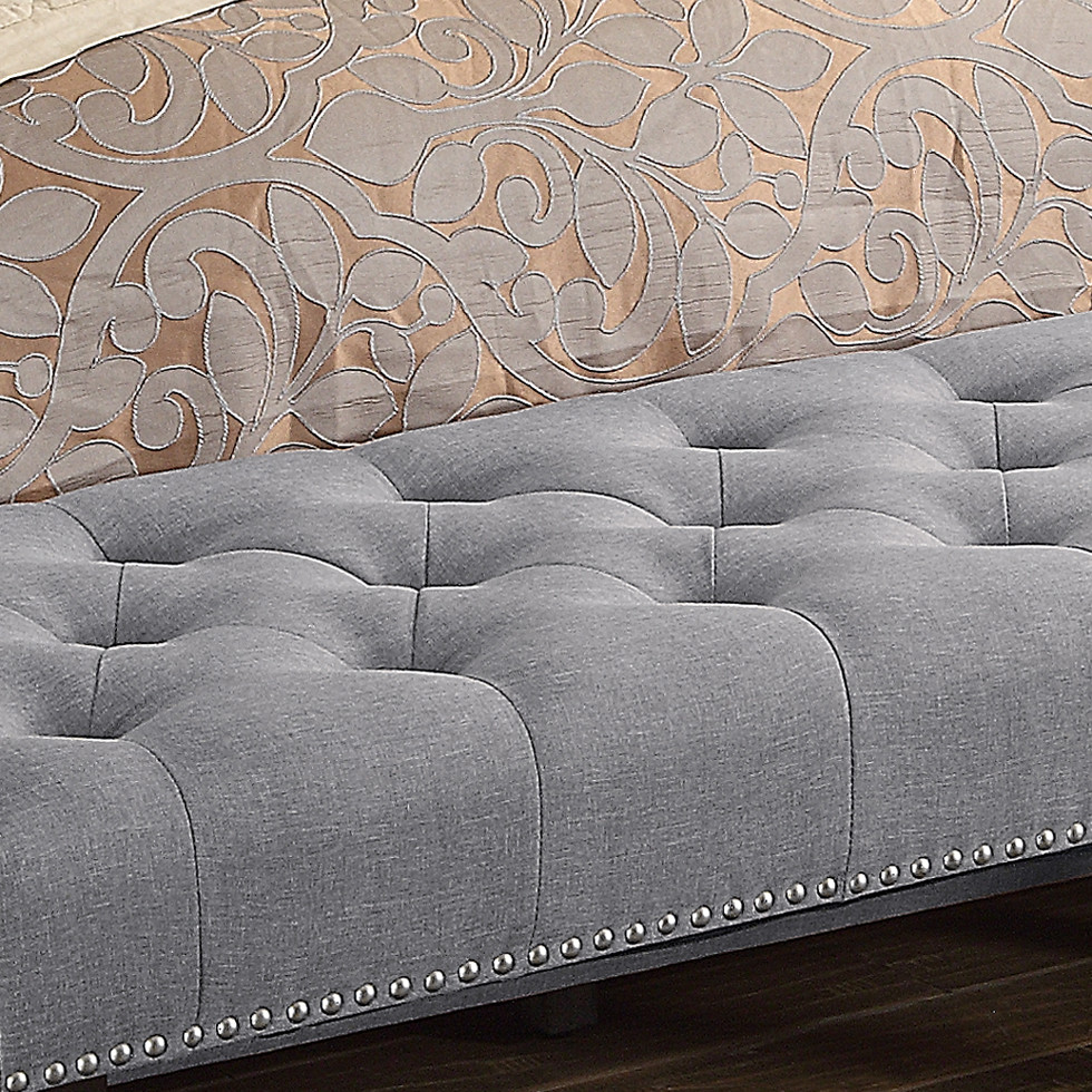 Ercole Upholstered Tufted Bench   Transitional   Upholstered Benches   by Mulhouse Furniture  Houzz