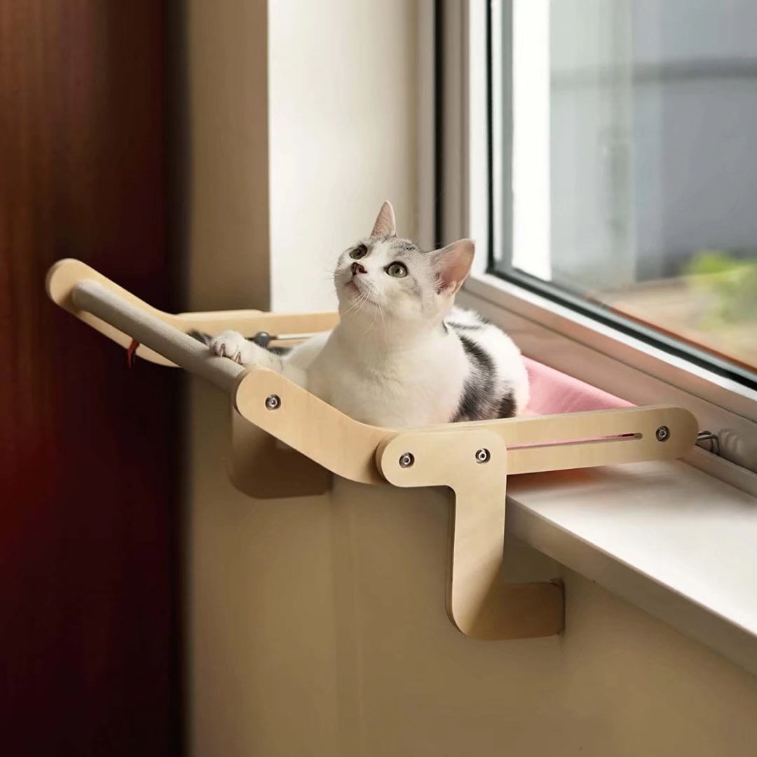 Rolife Cat Window Perch Lounge Mount Hammock Window Seat Bed Shelves for Indoor Cats No Drilling No Suction Cup