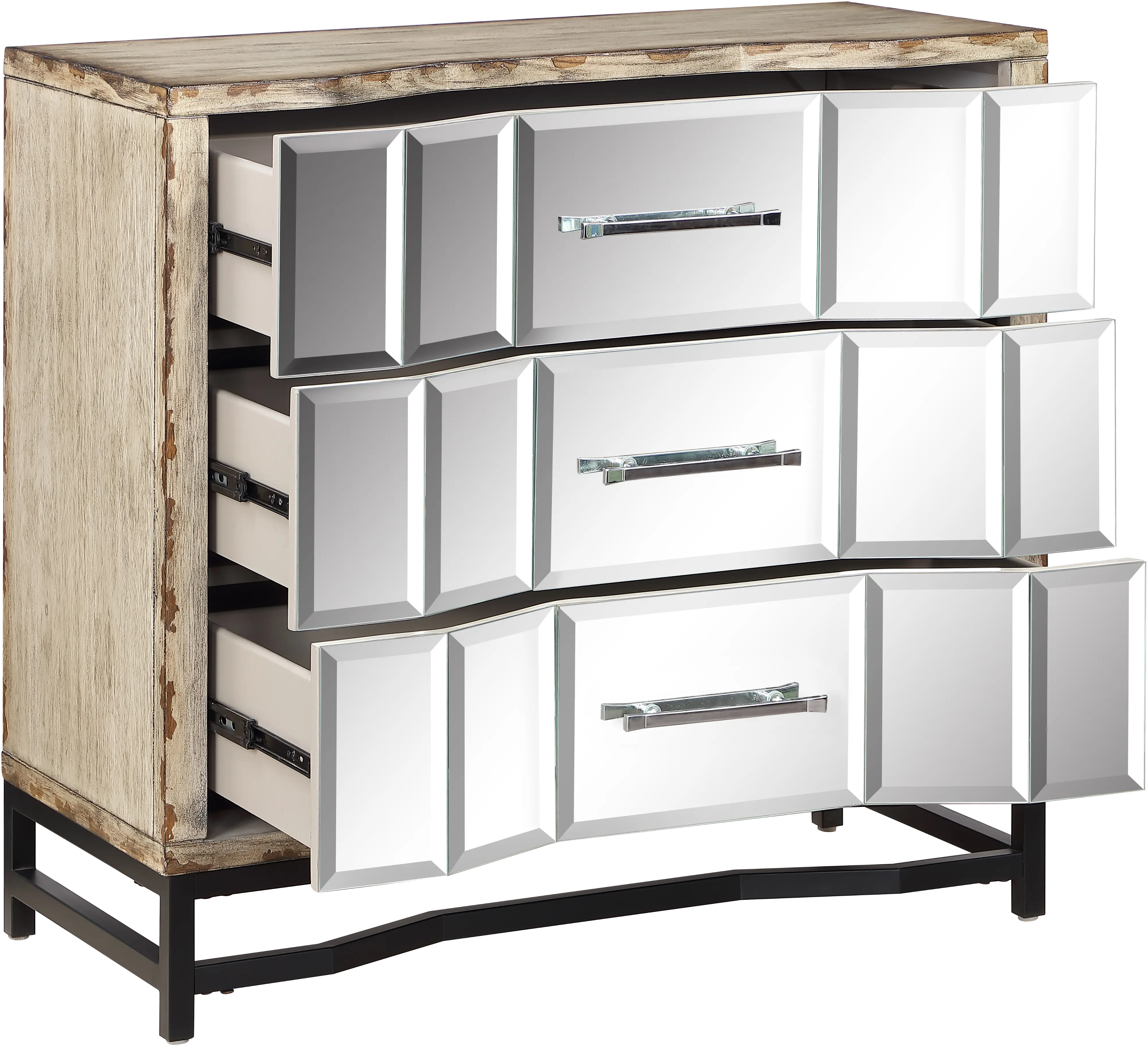 Mirrored Three Drawer Chest