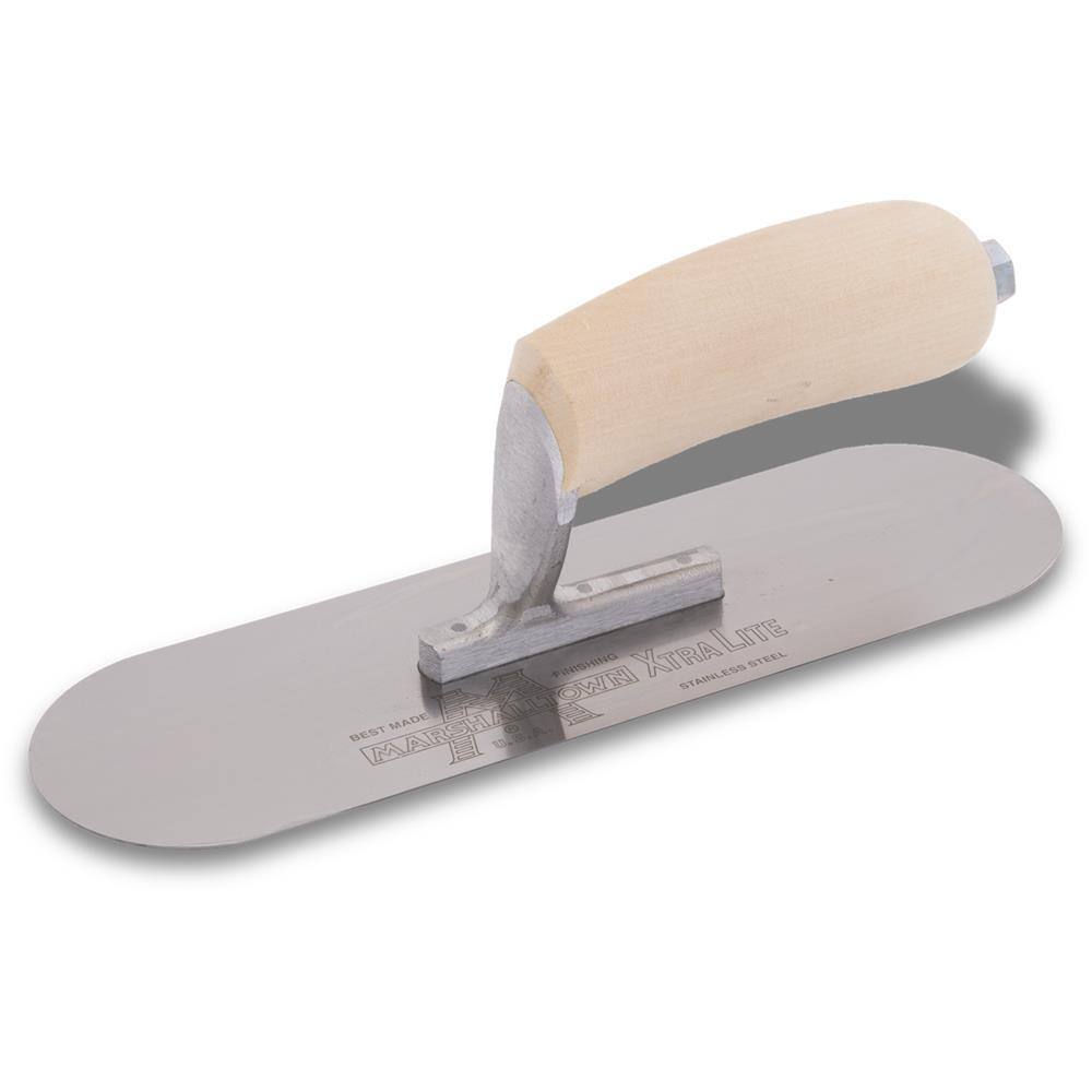 MARSHALLTOWN 10 in. x 3 in. Bright Stainless Steel Pool Trowel - Wood Handle SP10SS