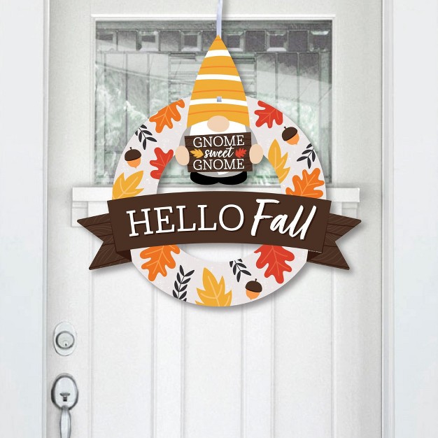 Big Dot Of Happiness Fall Gnomes Outdoor Autumn Harvest Party Decor Front Door Wreath